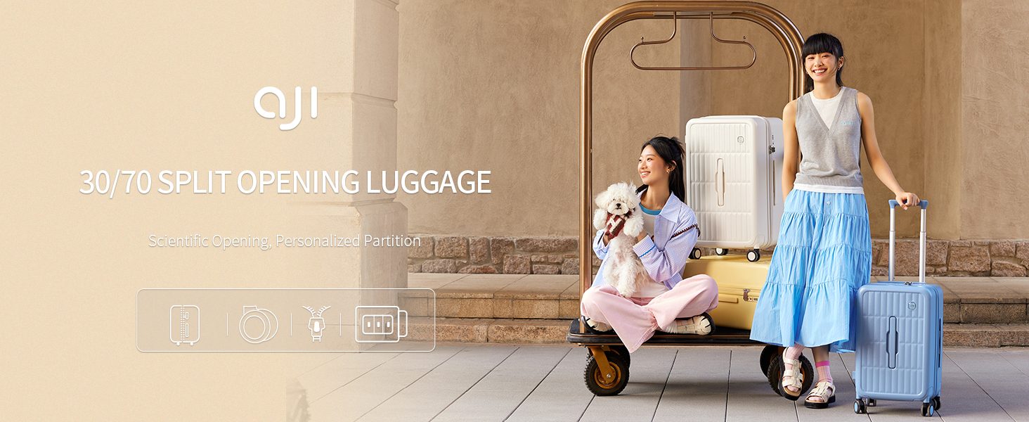 Amazon.com | aji 70/30 Split Opening Carry On Luggage Airline