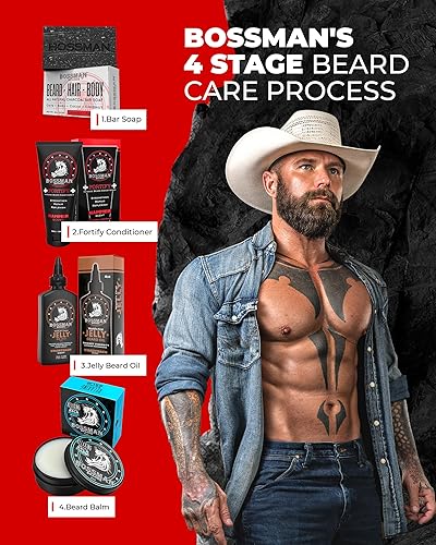 Miniatura 7 de Bossman Bálsamo relajante para barba - Crema domadora, espesante, relajante y suavizante y producto para el cuidado de la barba, fabricado en