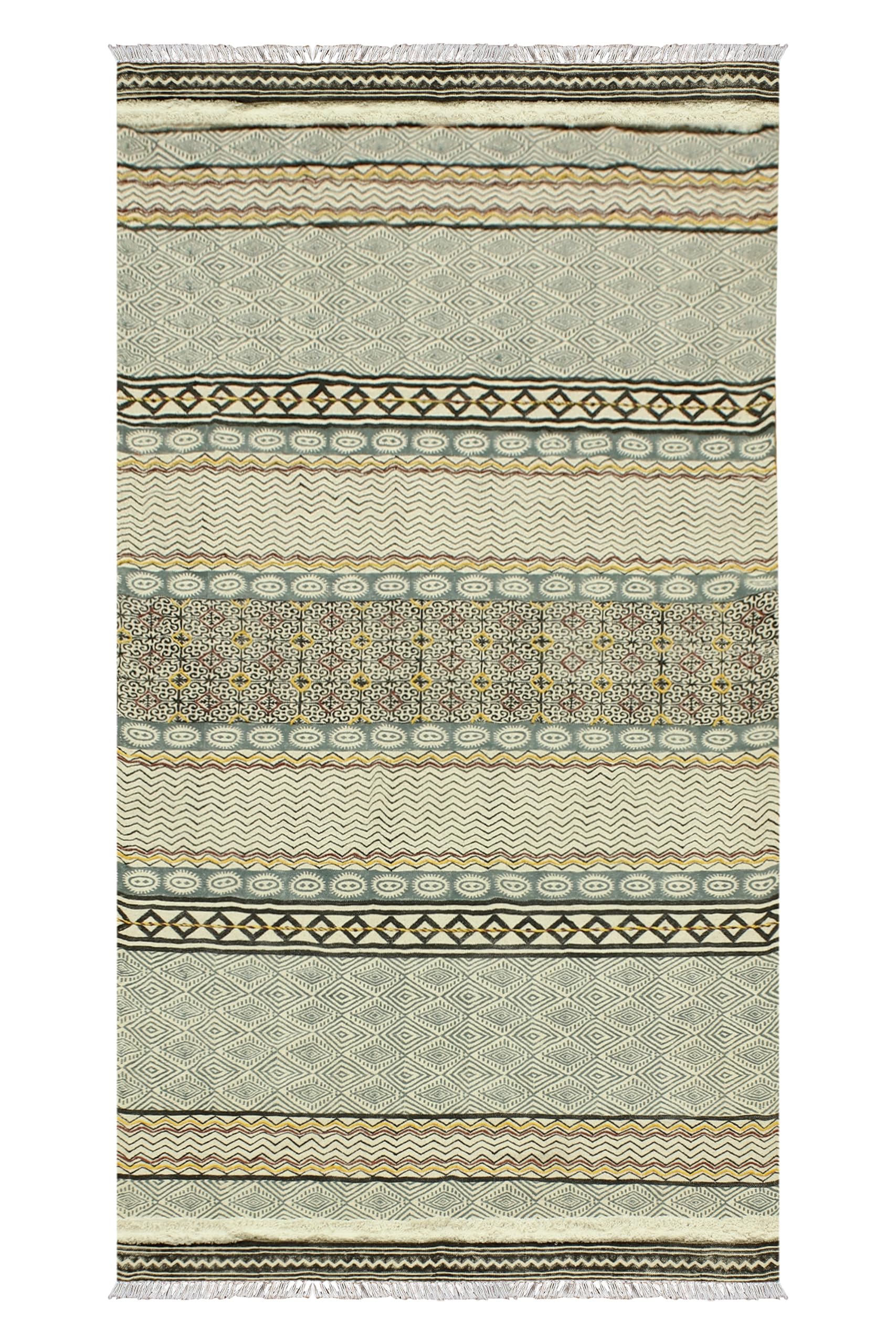 Tapis de couloir plat beige et noir pour portes à faible débattement
