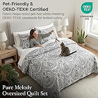 Vista 131 de Southshore Fine Living, Inc. Juego de edredón de tamaño King de gran tamaño, colcha de lavanda King/California con 2 fundas de almohada a juego