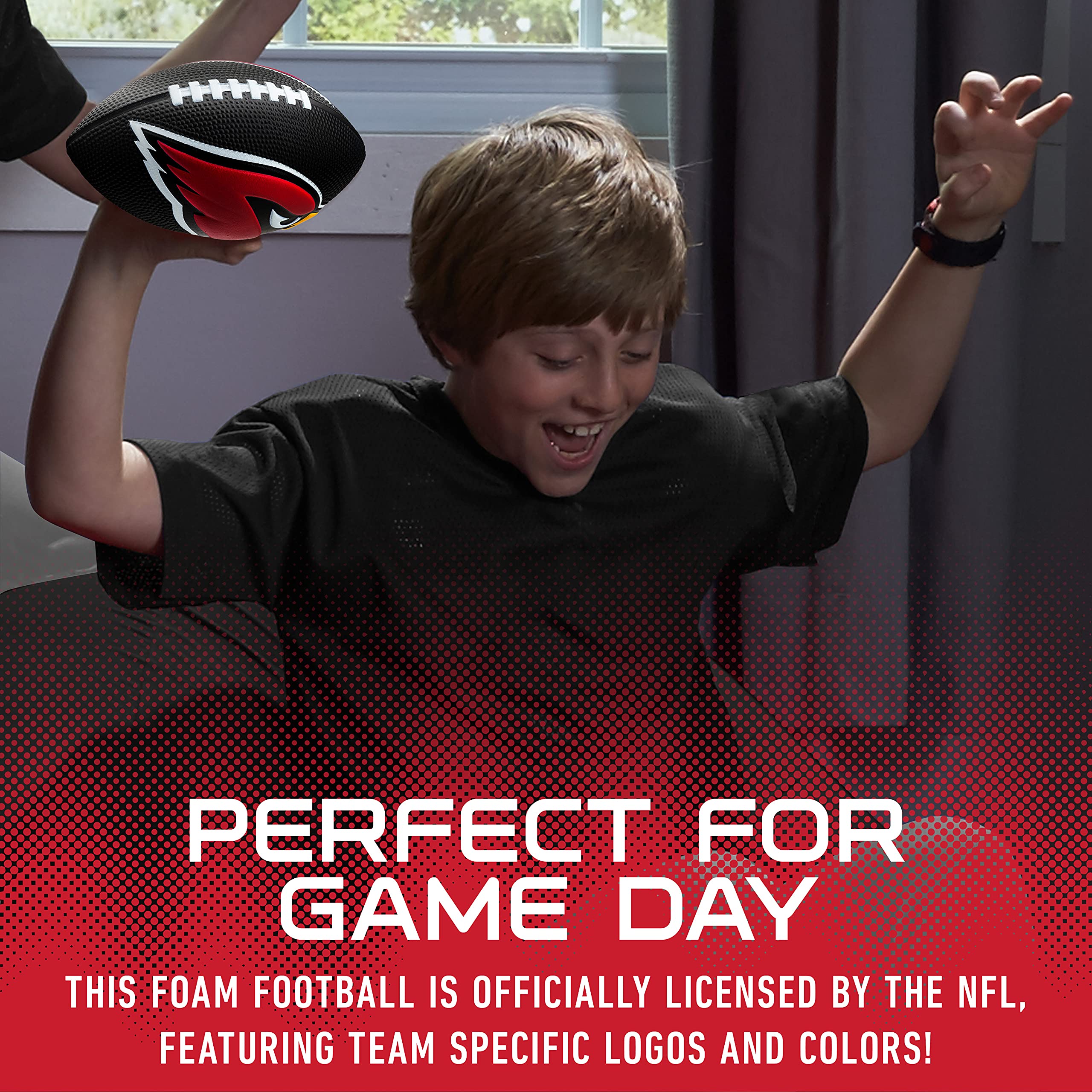 Franklin Sports Pallone da Calcio NFL Arizona Cardinals - Kids Foam Football - Soft Football - Mini Size Gameday - 8.5" 3D Logos!