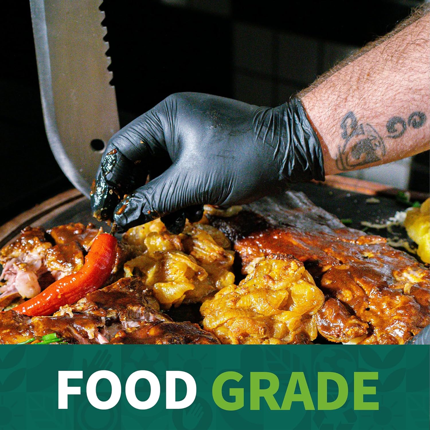 Vinyl Disposable Exam Gloves, Black 4Mil Powder-Free Latex-Free Medical Food Safe Cooking Cleaning Glove 100 &1000Ct - Image 5