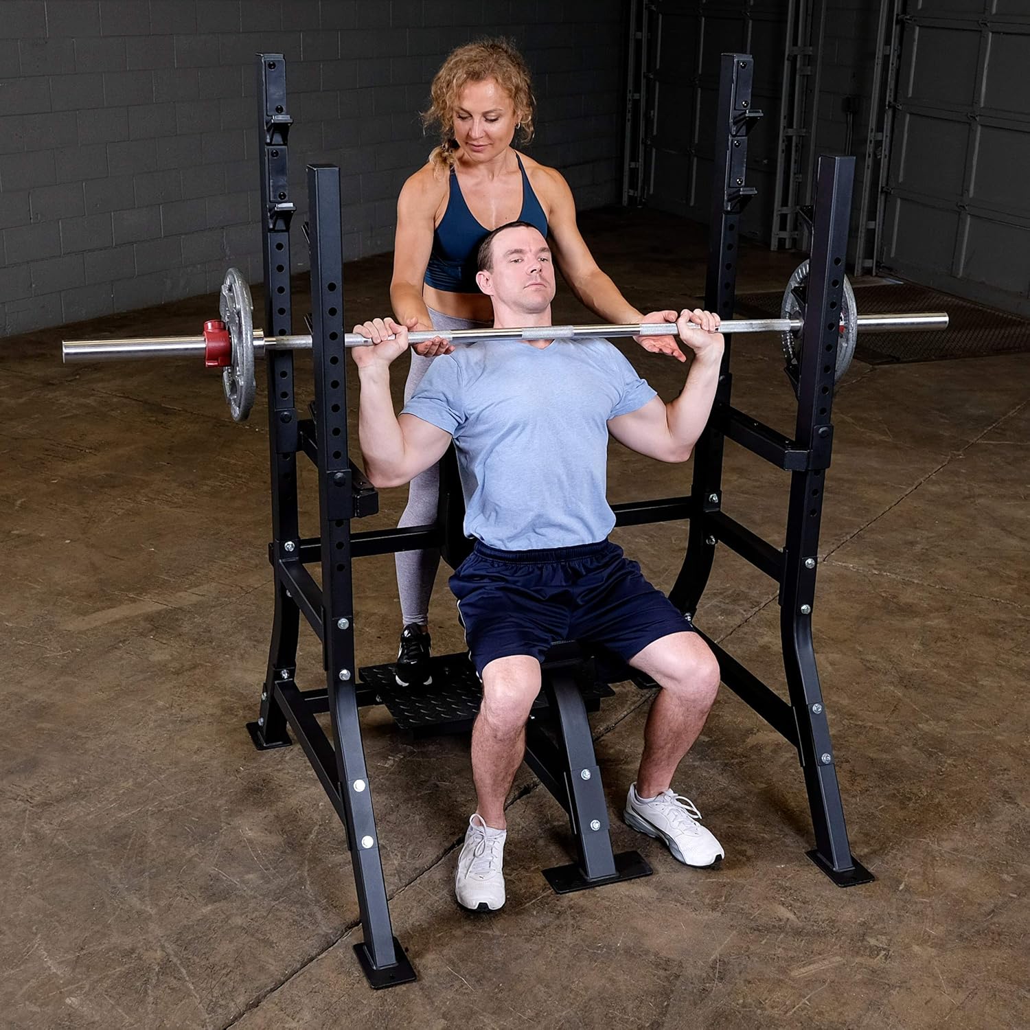 Pro Clubline SOSB250 Olympic Shoulder Bench with Spotter Stand : Sports & Outdoors