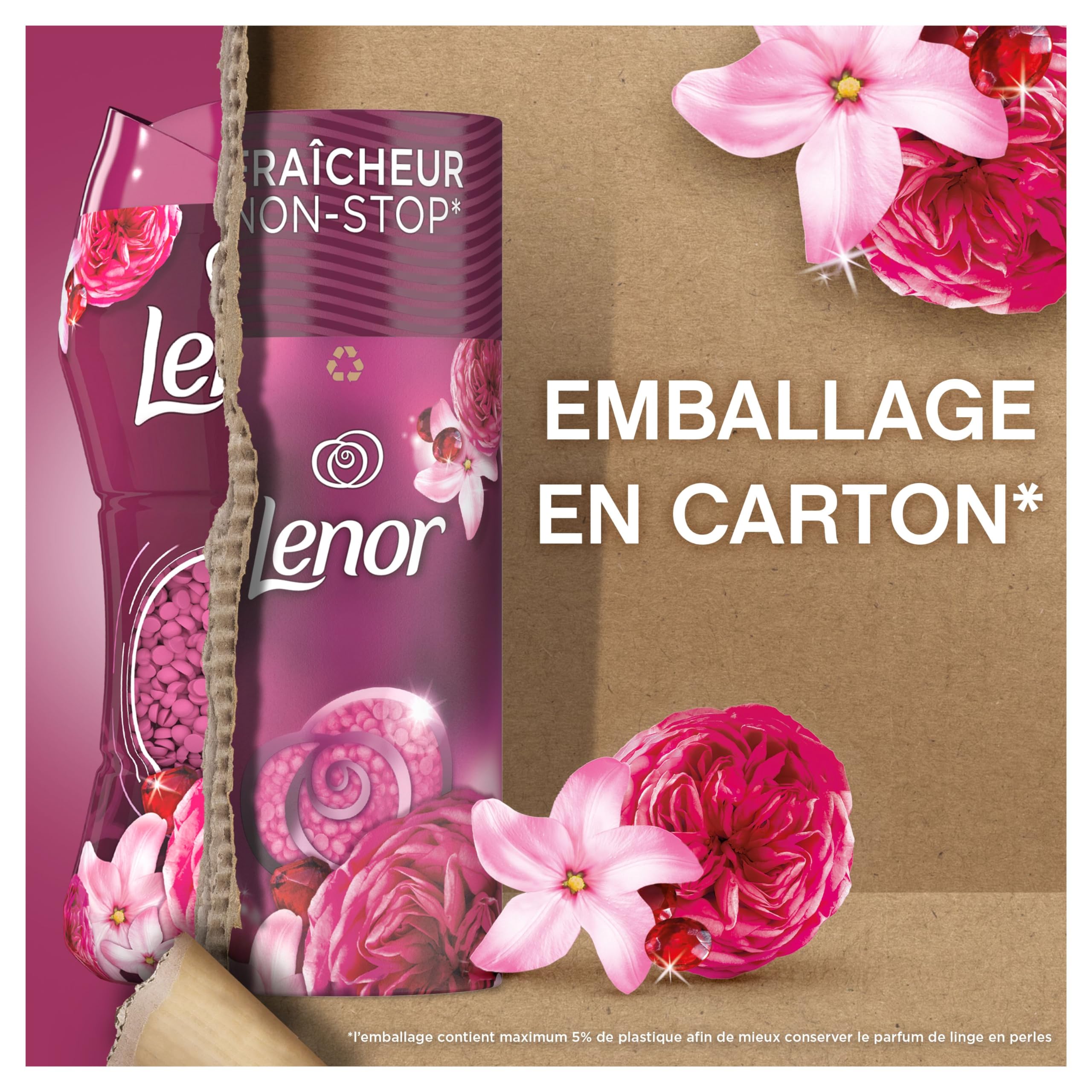 Lenor Parfum de Linge en Perles pour Lessive, 84 Lavages (165g x 6), Fraicheur de Coton, Fraîcheur Non-stop jusqu'à 12 Semaines de Stockage