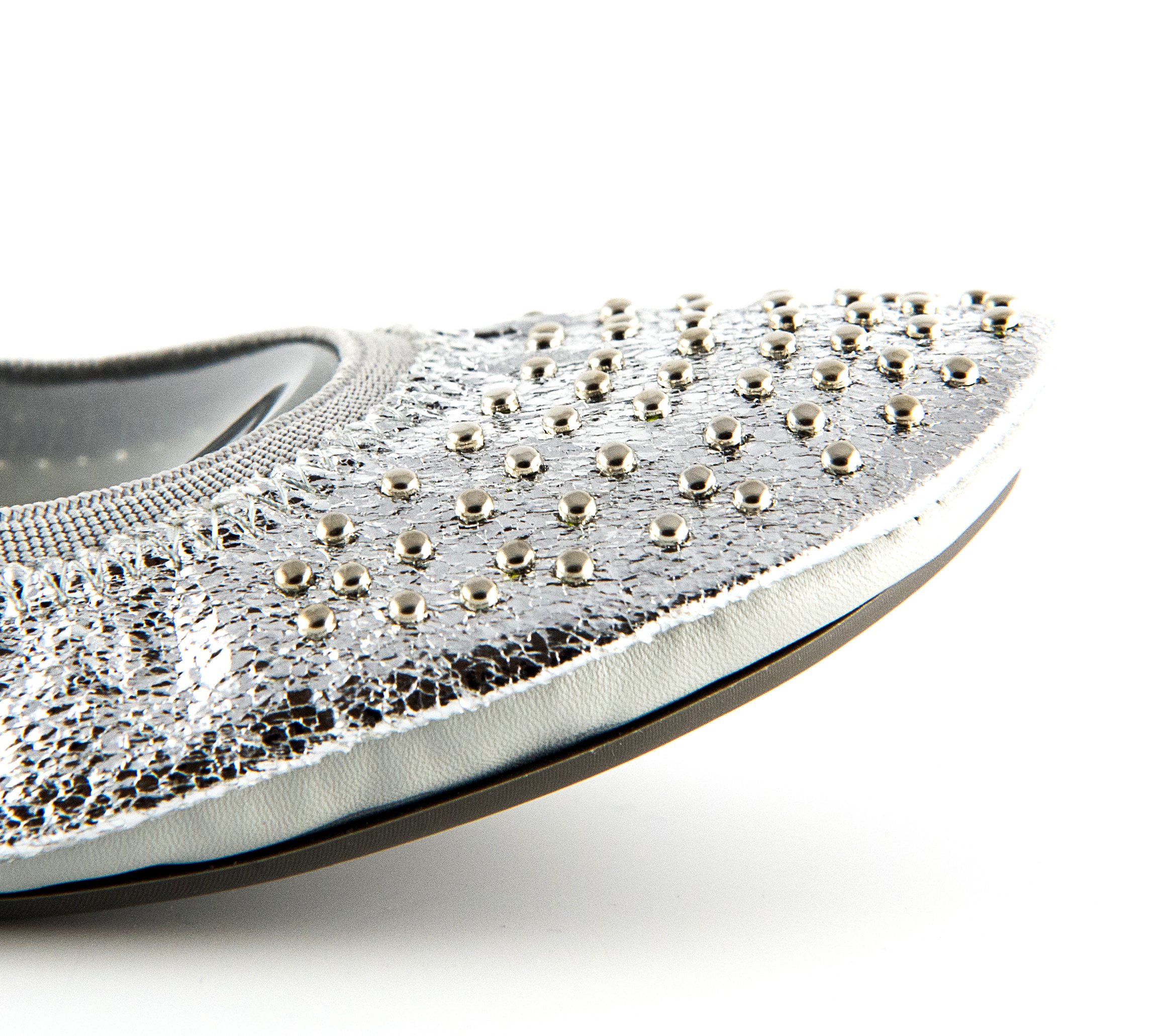 Fit in CloudsStud Embellished Portable Foldable Ballet Flats with Carry Pouch