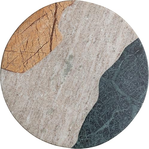 Bloomingville Cortador de queso redondo de mármol y tabla de cortar, multicolor