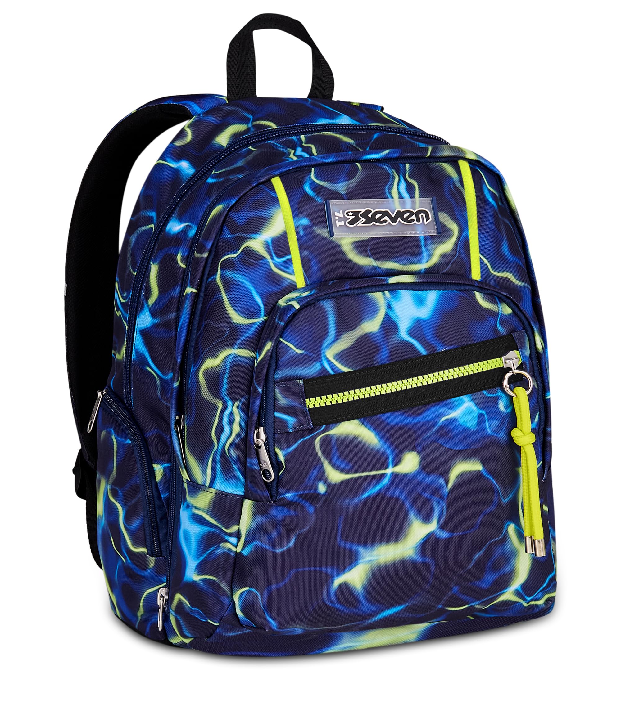 Seven Zaino Scuola Dual Detach ELECTRICVIBE BOY, Blu, 32 L, Doppio Scomparto, Multifunzione, Zaino Staccabile, Tasca con organizer, Scomparto porta pc, Scuola media e superiore, Bambino, Ragazzo