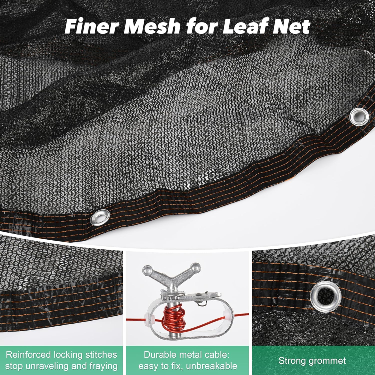 27.8FT Round Leaf Net Cover for 24FT Above Ground Pools - Heavy-Duty, with Winch & Cable, Blocks Leaves & Debris (Black)