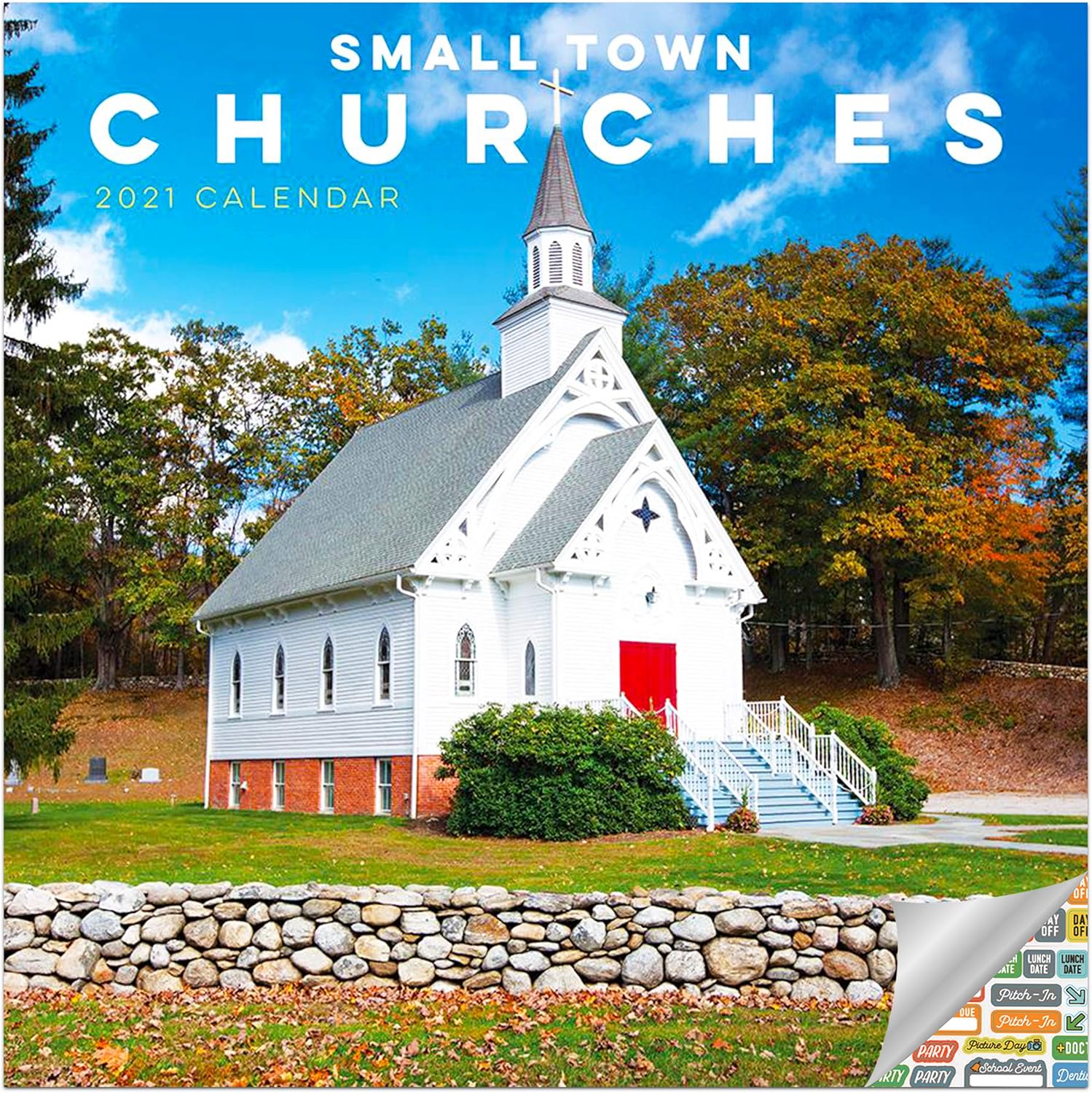 Small Town Churches Calendar 2021 Bundle Deluxe 2021 Churches Wall Calendar with