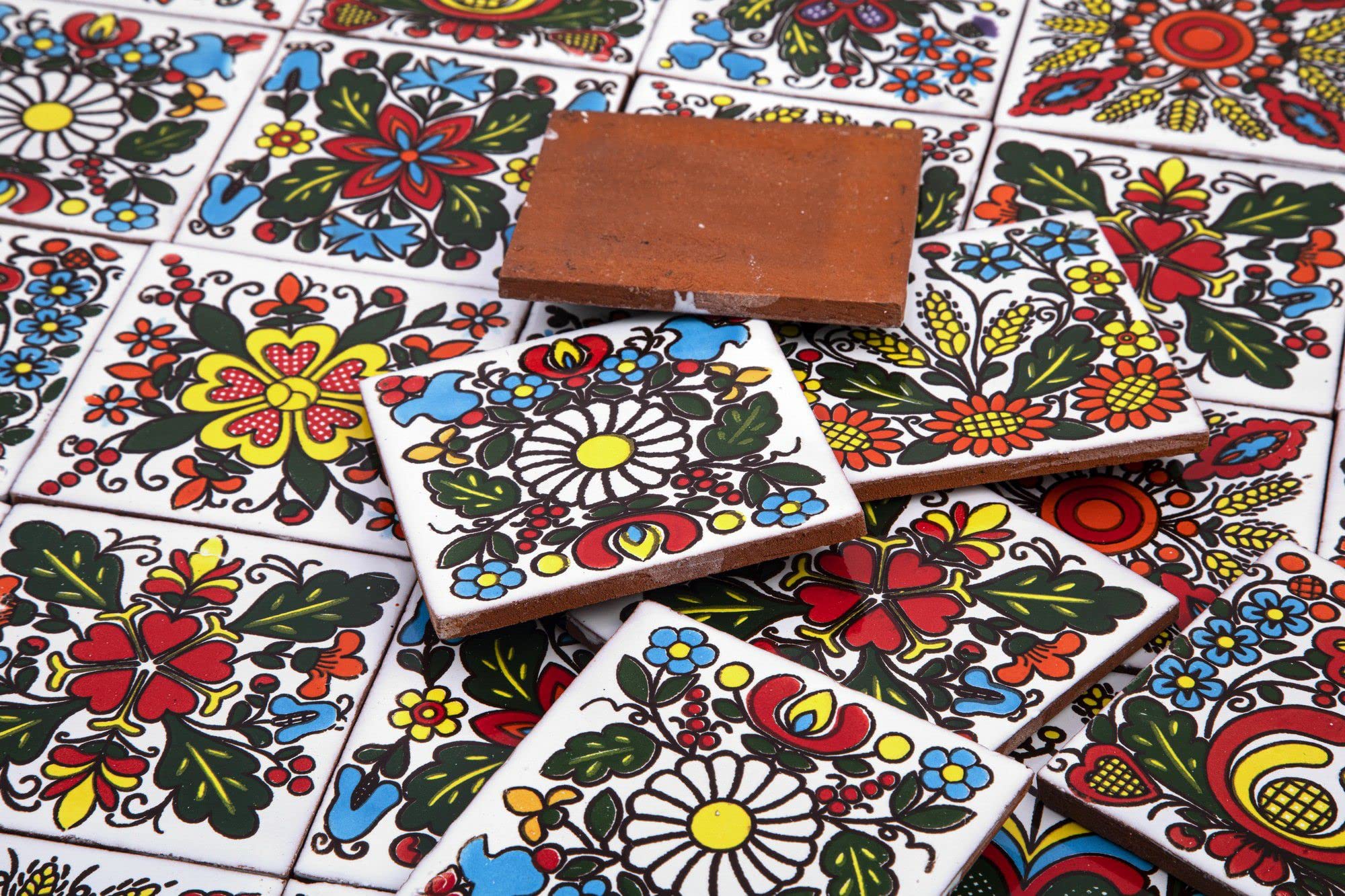 Cerames azulejos de mosaico Talavera Kociewski - 30 azulejos decorativos de cerámica mexicana para baño, ducha, escaleras, pared posterior de la cocina | azulejos de mexicanos 10,5x10,5 cm