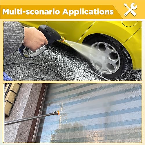 Miniatura 5 de Puntas para lavadora a presión, boquilla de lavado a presión amarilla de 15, boquillas de jabón para lavadora eléctrica de 65 grados, color negro,