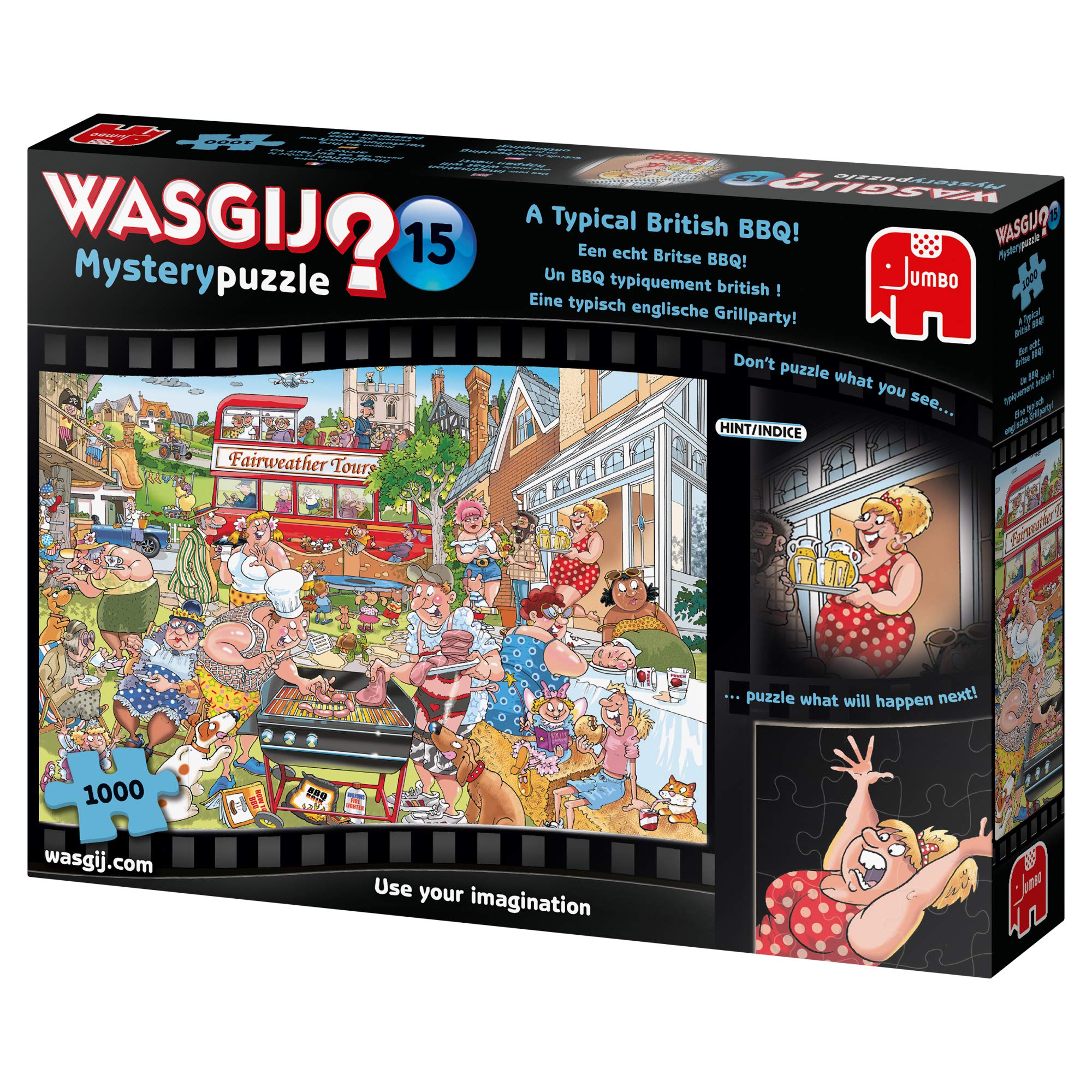 Jumbo Spiele GmbH JUM19163 Mystery 15 A Typical British BBQ Puzzle, Multi, 68x49cm