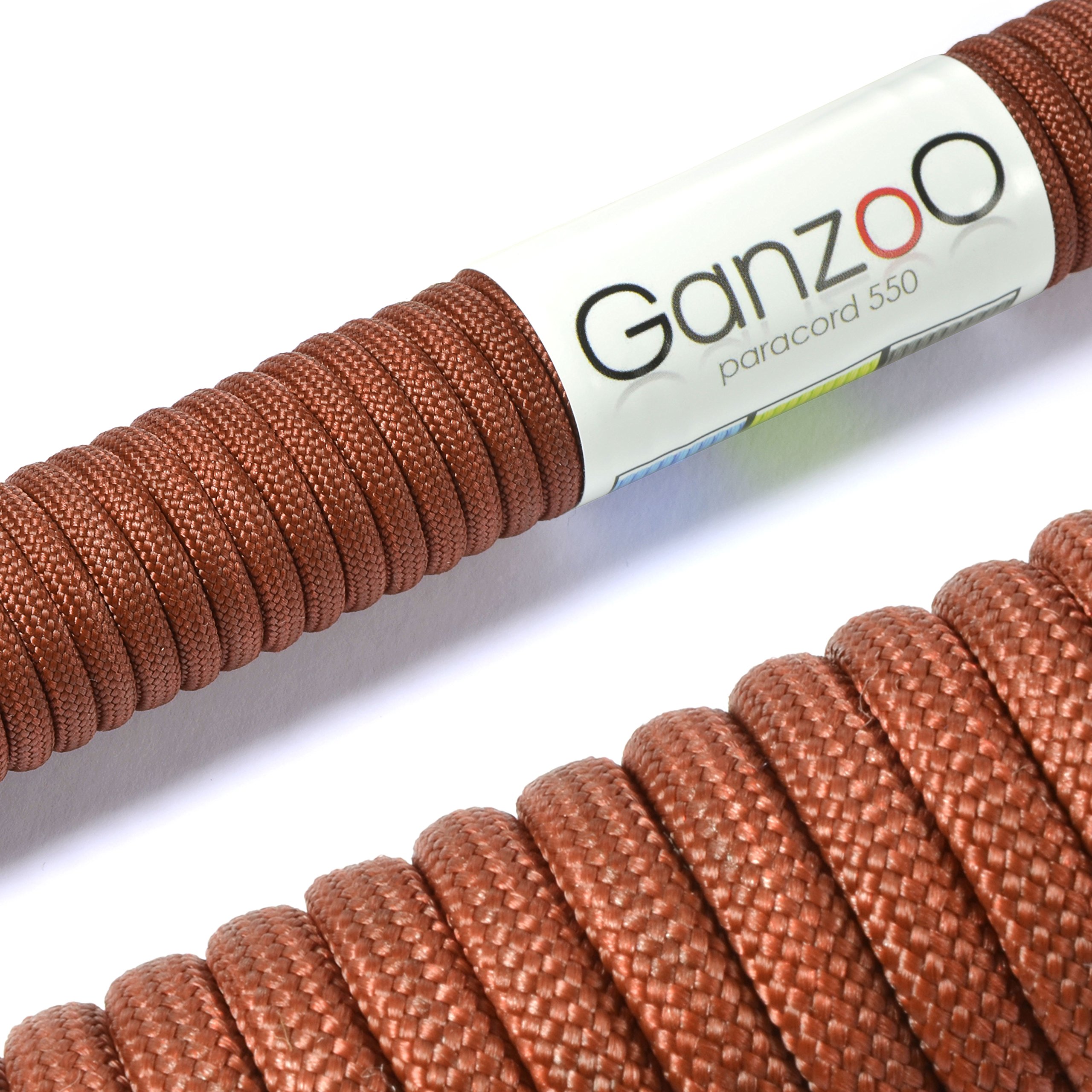 Ganzoo Paracord 550 Tipo 3, Cuerda 4 mm 100 m con 7 hebras Interiores, Funda poliéster/Nylon, para Outdoor Camping Supervivencia, rutas de Trekking, asegurar Tienda, Collar y Correa Perro, Oliva — view 80
