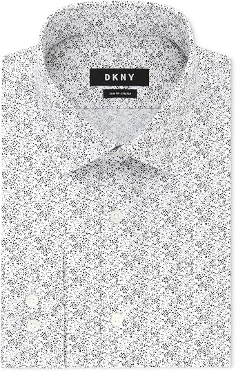 DKNY Mens Stretch Button Up Dress Shirt 