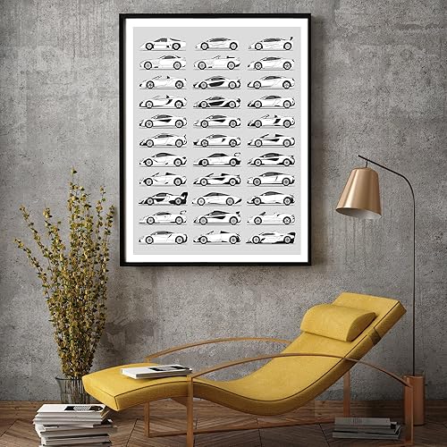 Miniatura 55 de Handmade Poster compatible with Chevy Print Wall Art Handmade Decor of the Best of Chevy Generations History Evolution 8x10" (Unframed) Satin Print