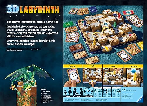 Miniatura 5 de Ravensburger Juego de mesa familiar 3D Labyrinth | Juego de rompecabezas fácil de aprender | Atractivo rompecabezas para niños y adultos | Valor de