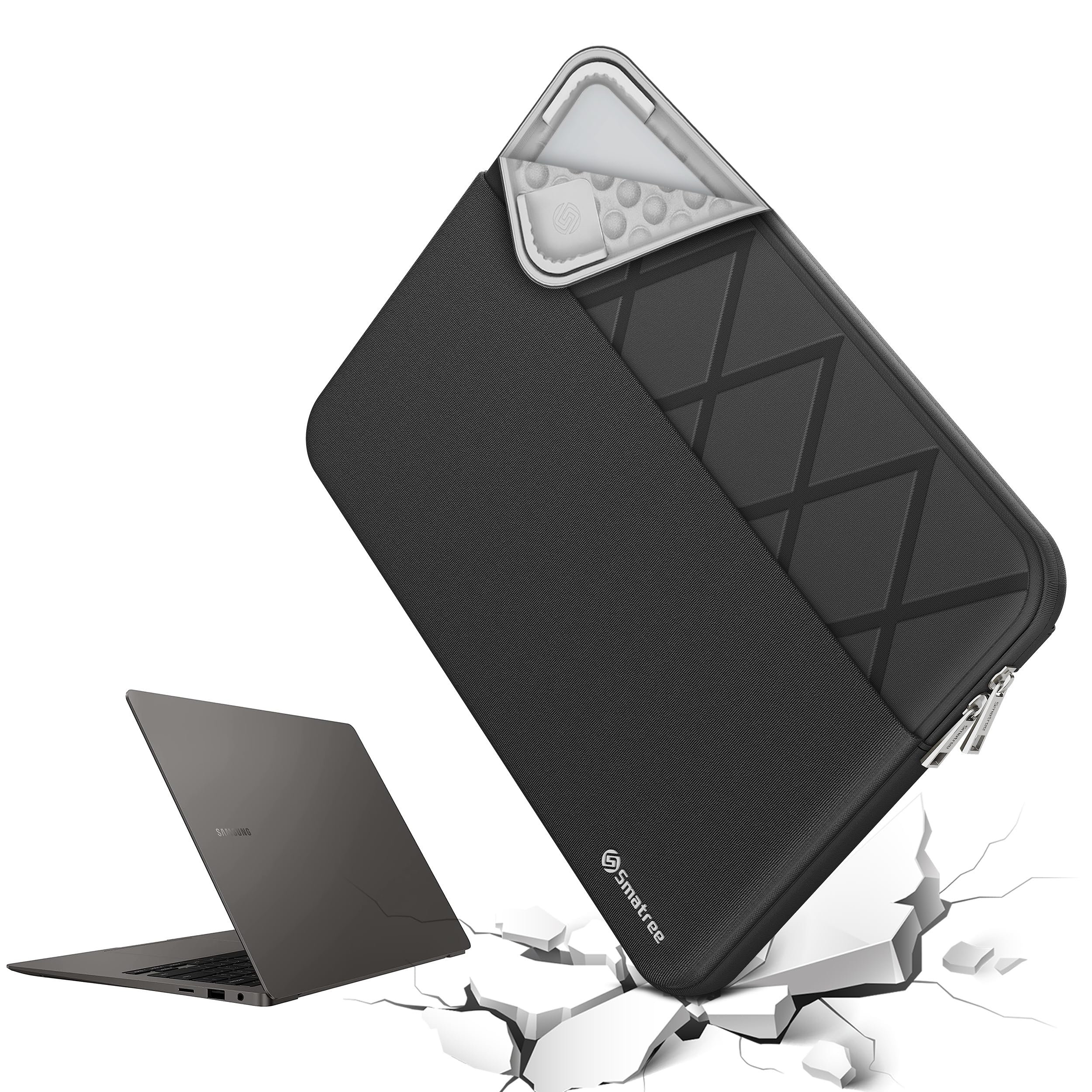Smatree Pokrowiec na laptopa 39.6 cm Samsung Galaxy Book5/2 Pro 360, do Samsung Galaxy Book4/3 360, do GalaxyBook4 Edge, Copilot+PC/Book4/Book3, ochronne etui na laptopa z kieszenią (E634)