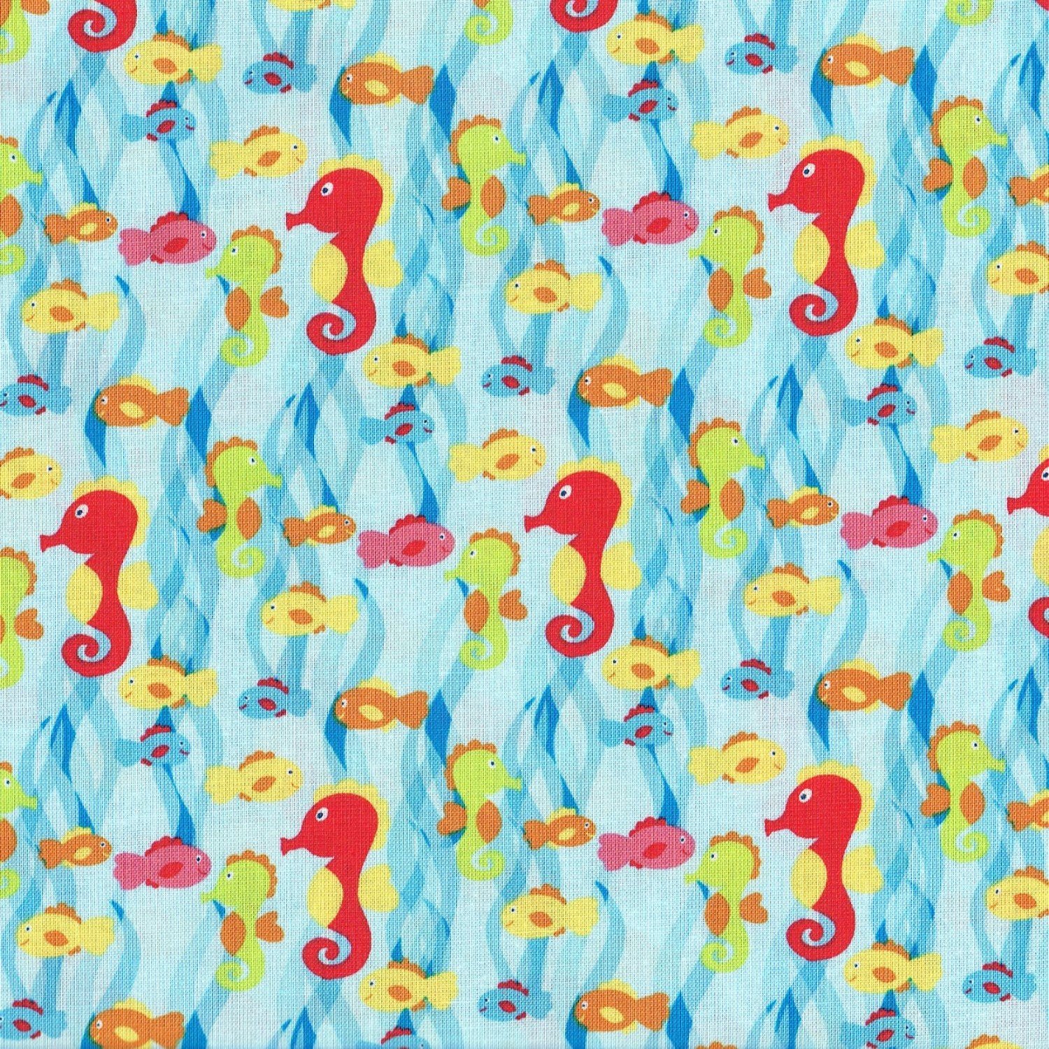 Under The Sea - Coordination from Fabric Freedom – 100% Cotton British Designed Craft Fabrics for Patchwork and Quilting Co-ordinated Colours and Prints – Price per/Quarter Metre