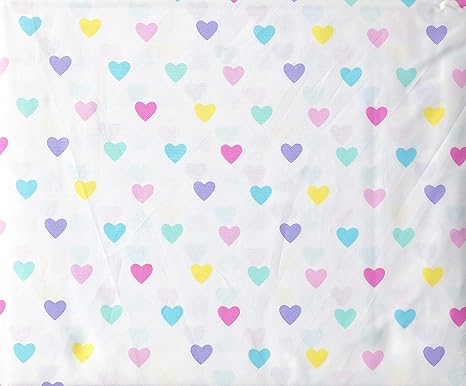 Amazon Co Jp Lil Envogue キッズ パステルハート ホワイトの背景 100 コットン パーケール Hailie Hearts ツイン ホーム キッチン