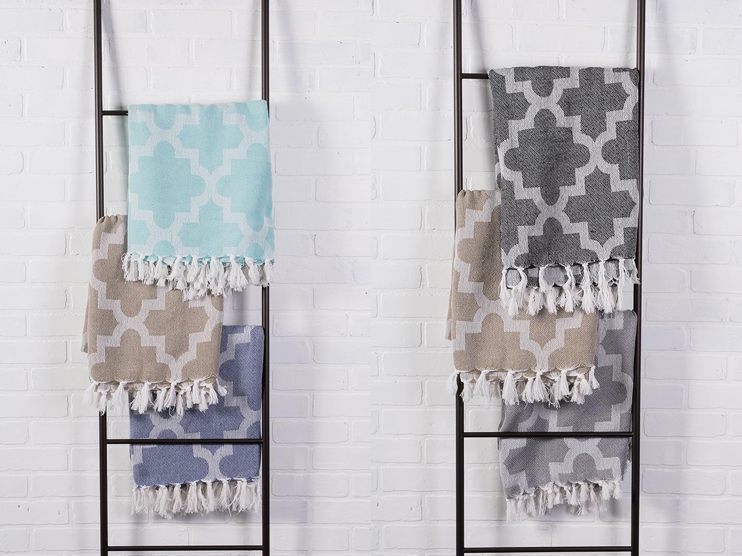 DII Modern Moroccan Cotton Blanket Throw with Fringe for Couch, Chair, Guest Room, Picnic, Camping, Beach, & Everyday Use, 50x60, Gray - Image 6