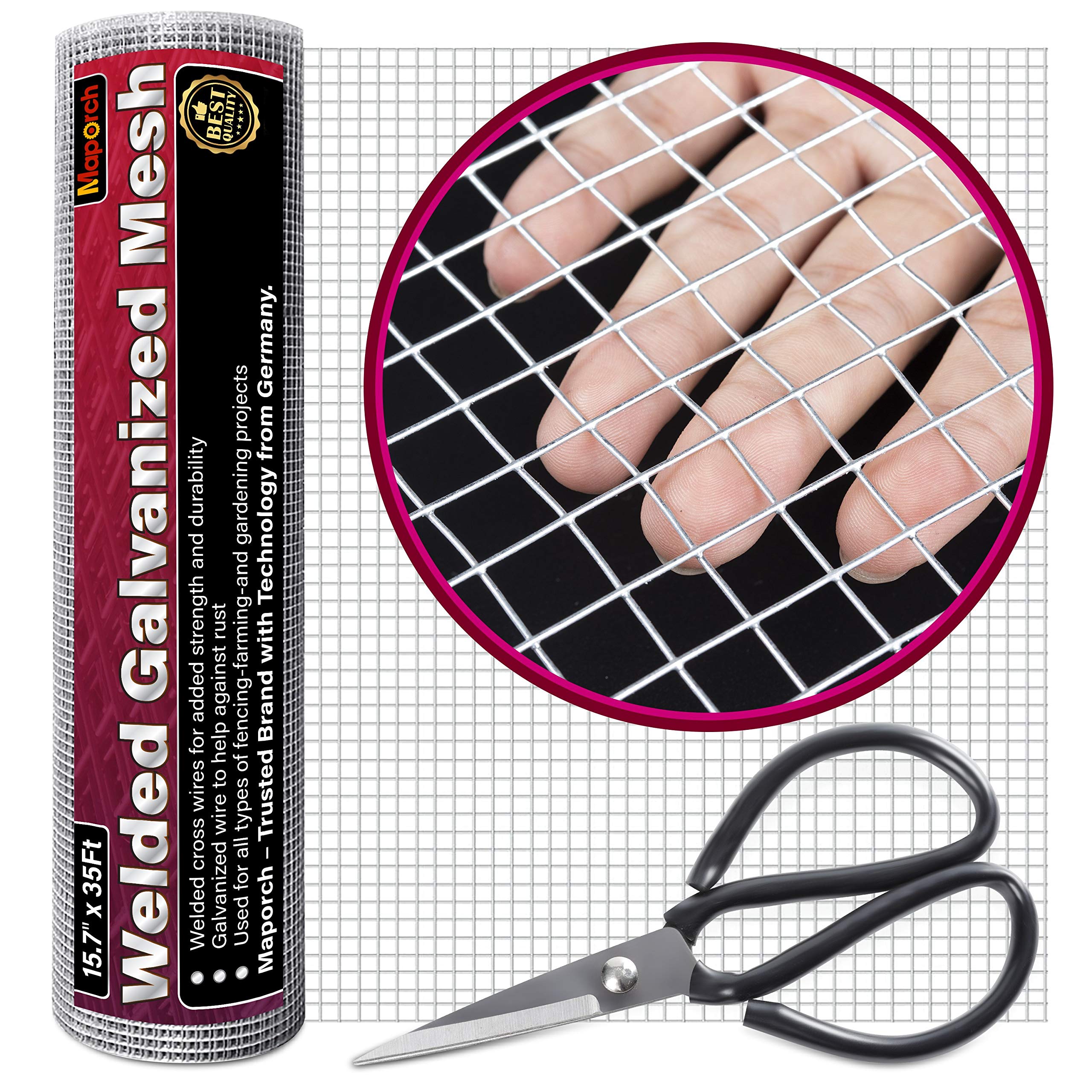 Buy MAPORCH 15.7" x 35FT Hardware Cloth ½ inch Metal Chicken Wire Mesh