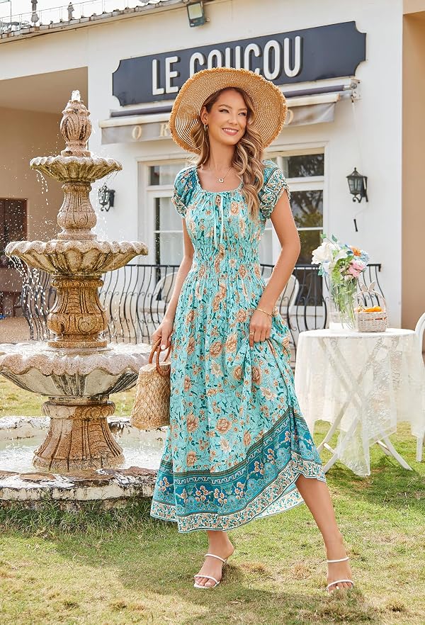 VintageClothing Womens Boho Floral Maxi Dress Round Neck Casual Summer, XXL by VintageClothing - Used condition - Image 3