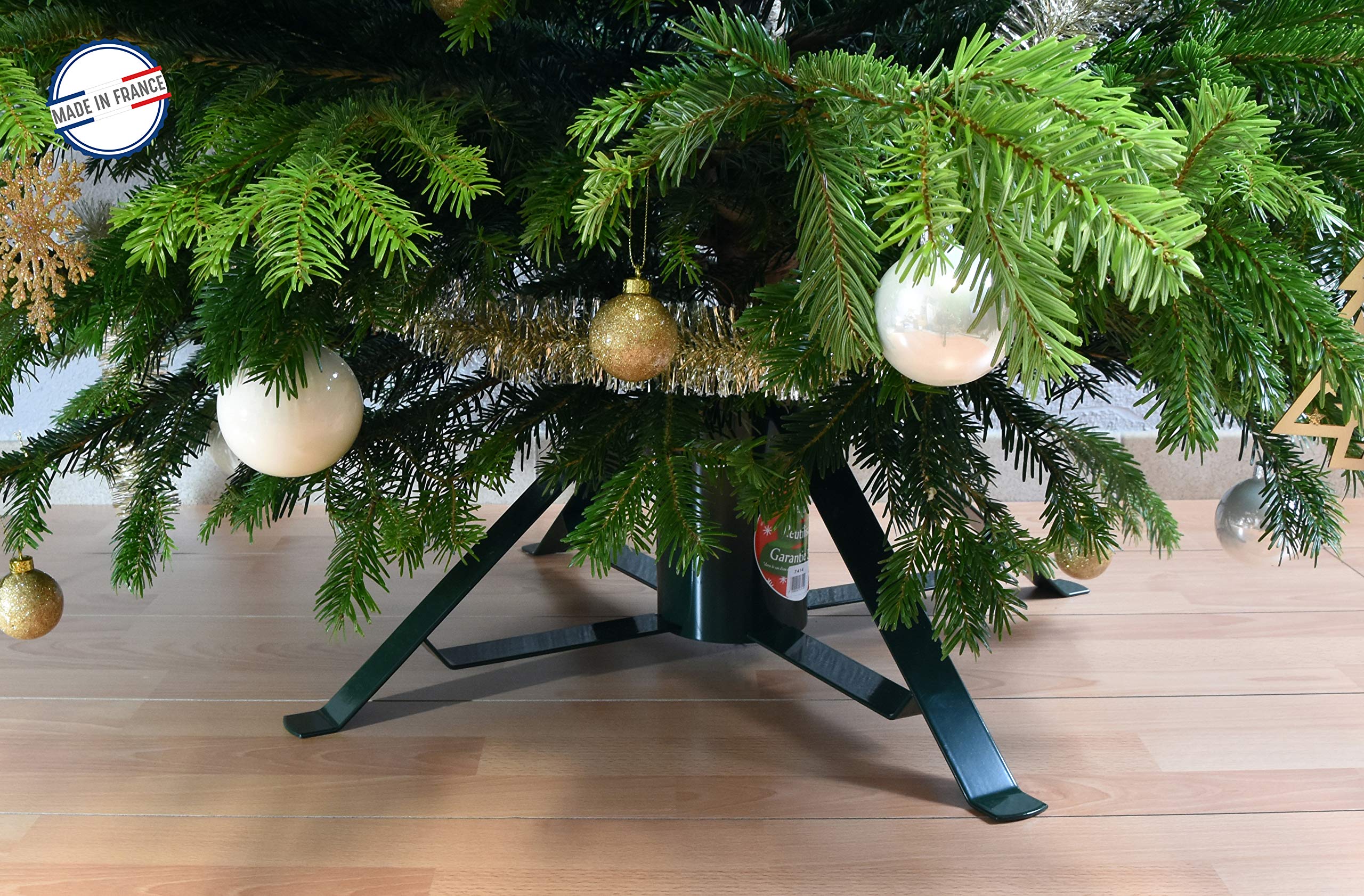 Louis Moulin Pied de Sapin 4 Pieds Fer Plat Tube 11 cm - Vert Sapin - Made in France