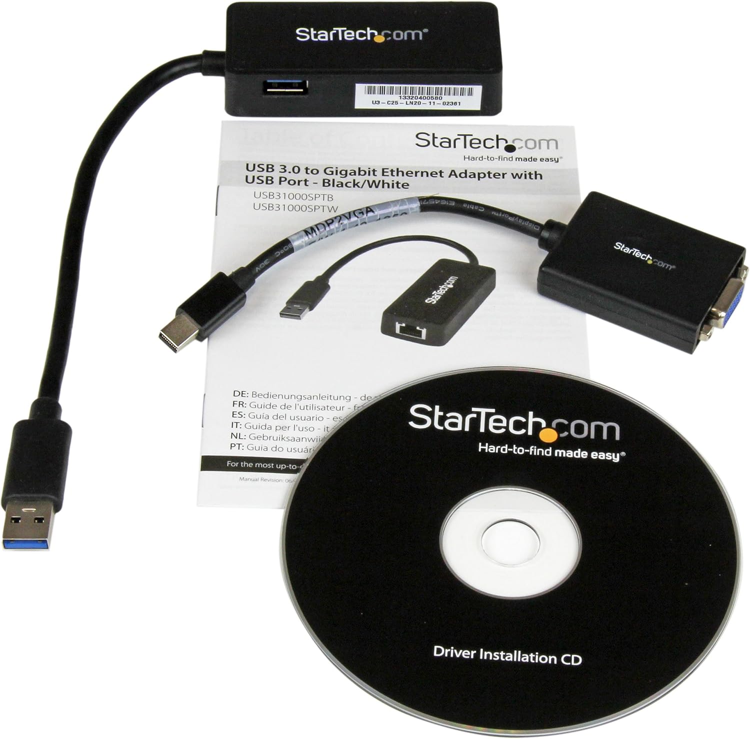 StarTech.com Lenovo ThinkPad X1 Carbon VGA and Gigabit Ethernet Adapter Kit - MDP to VGA - USB 3.0 to GbE (LENX1MDPUGBK)