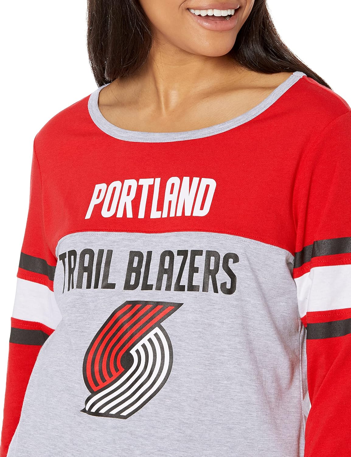 Ultra Game Women's NBA Official Standard T Raglan Baseball 3/4 Long Sleeve Tee Shirt image 4