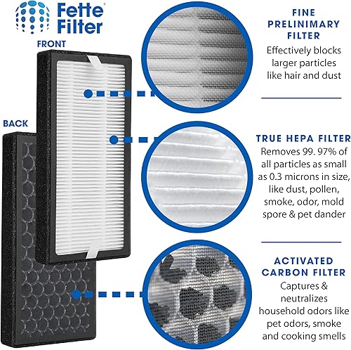 Miniatura 4 de Paquete de 2 filtros de repuesto AP-DT10FL True Hepa compatibles con los modelos de purificador de aire de escritorio TotalClean AP-DT10BK y