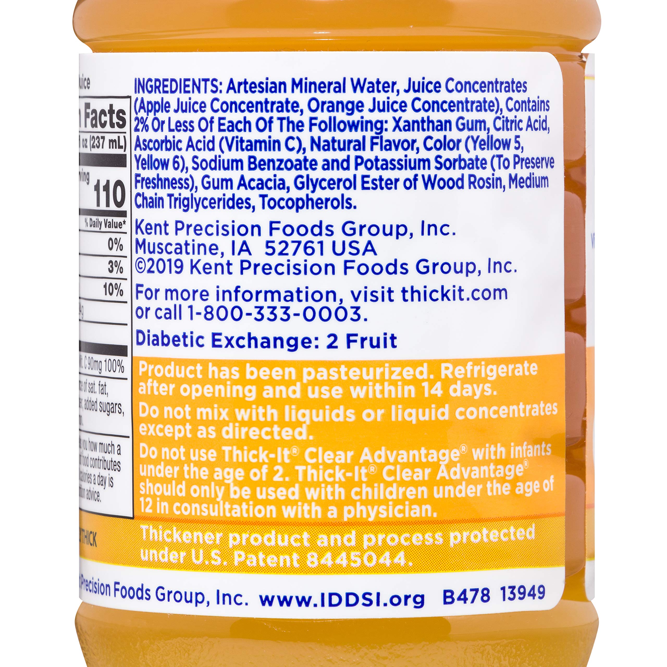 Thick-It Clear Advantage Thickened Orange Juice Blend - Moderately Thick/Honey, 8 oz Bottle (47882600)