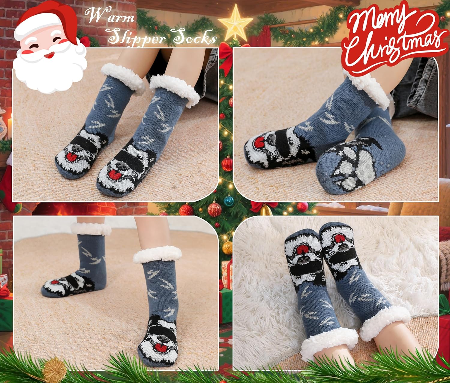Kids Fluffy Socks Boy Girl Camouflage Soft Thicken Winter Thermal Fleece Fuzzy Non-Skid Children Home ChristmasSocks - Image 6