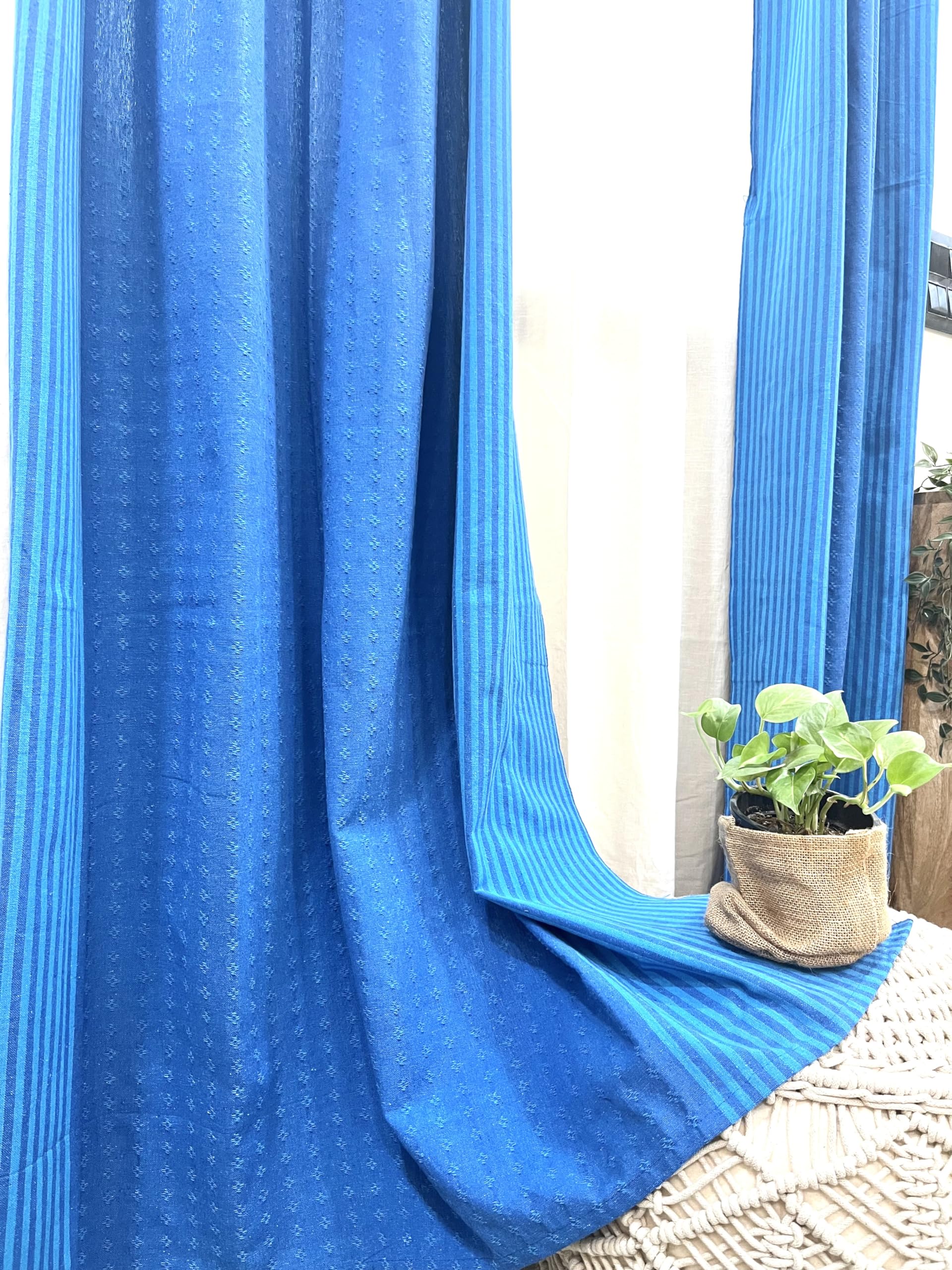 RANGBHAR Handloom 100% Cotton Curtains For Door, 70-75% Room Darkening Cotton Curtains 7 Feet Long Set Of 2 With Eyelets, (Yellow Orange, Door-7 Feet X 4 Feet, Star, Sheer) (B0D14ZDR69) Amazon Price History, Amazon Price Tracker