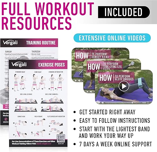 Miniatura 4 de Bandas de resistencia para entrenar con guía de ejercicio Bandas de tela para mujeres y hombres Bandas de entrenamiento para piernas para entrenar