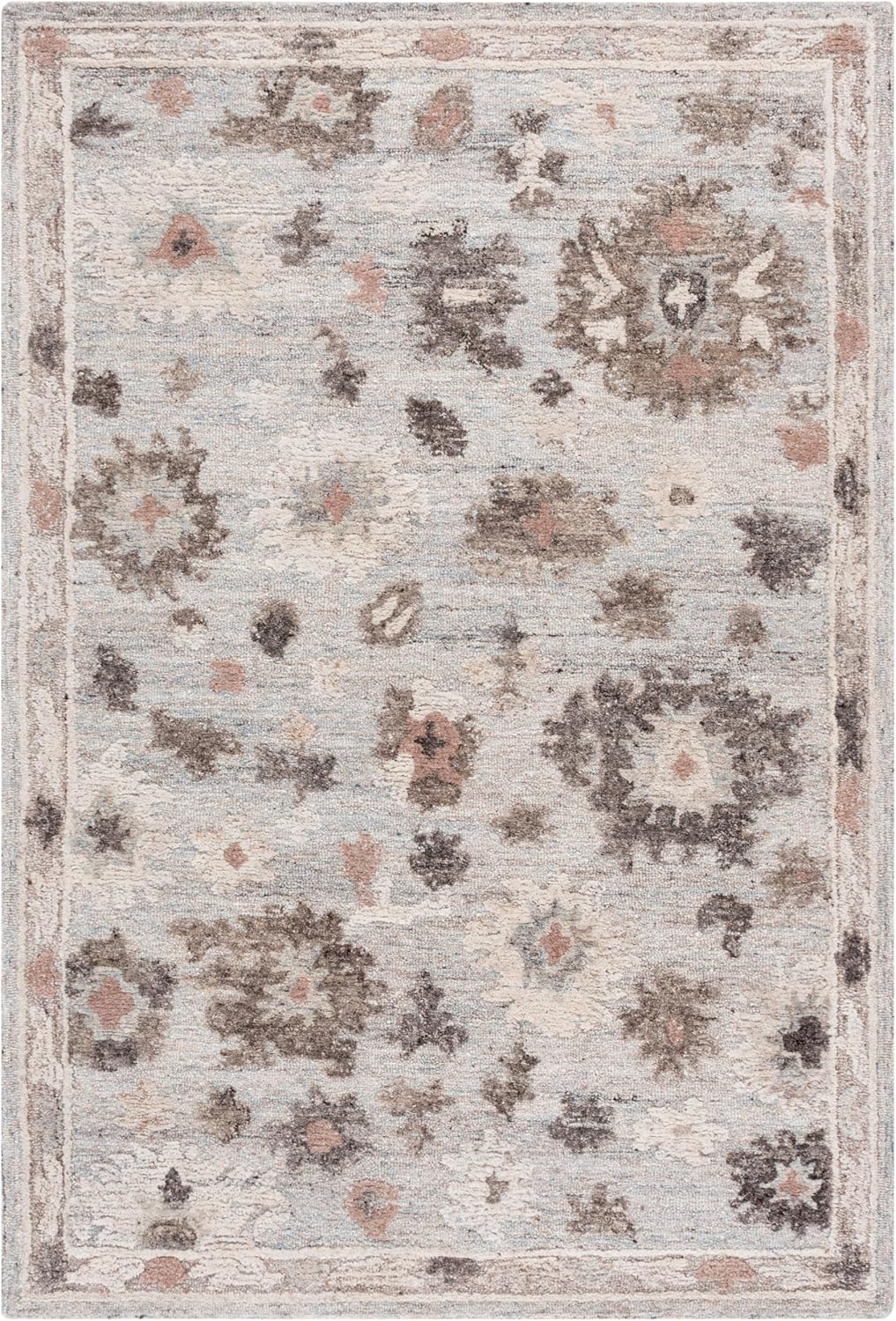 SAFAVIEH Area Rug 5x8 - Kenya Collection - Grey & Ivory, Handmade Wool, Ideal for Living Room, Bedroom, Dining Space (KNY577F)