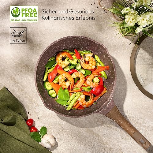 Miniatura 6 de Just Perfecto Cookware Set Induction - Cookware Set With Lid For All Value Sources - Non-Stick Pans - Glass Lid Non-Stick Cooking Pot Set - Pans