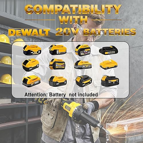 Miniatura 6 de Amoladora inalámbrica compatible con batería Dewalt de 20 V MAX, amoladora de precisión de 14 pulgadas con motor sin escobillas de 25000 RPM para