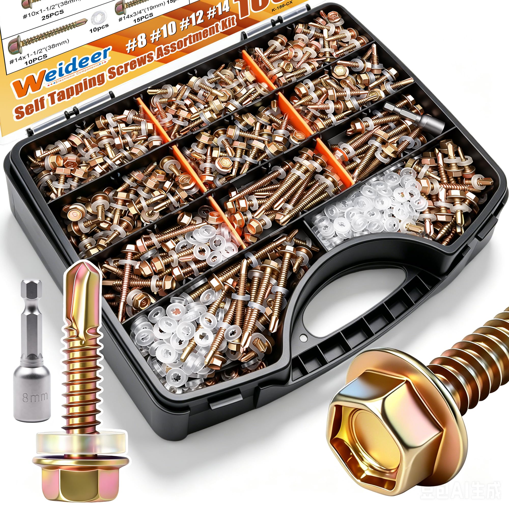 Self-Tapping Stainless Steel Screws - 250 Pack -27