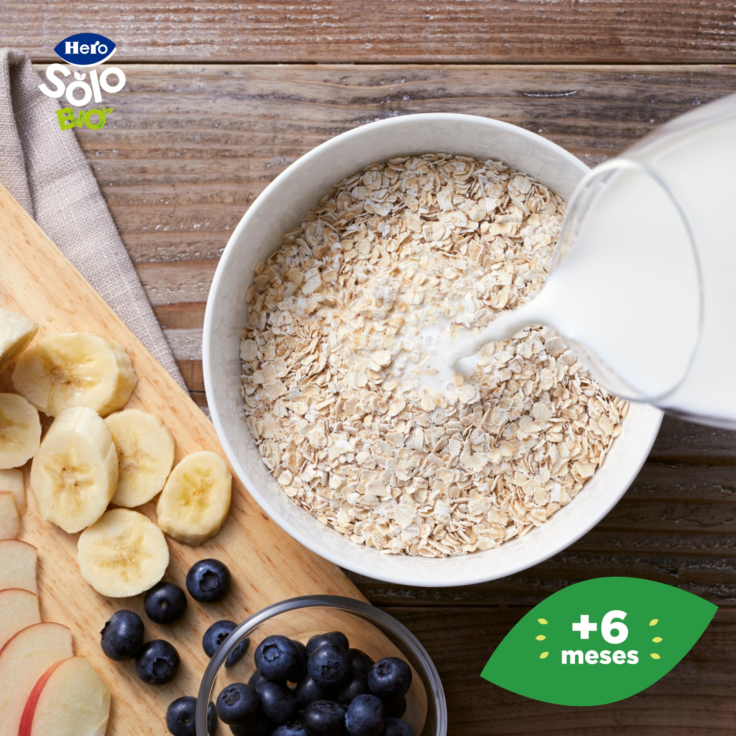 Hero Solo Bolsitas Ecológicas de Plátano Arándanos Yogur Avena Fibra Sin Conservantes Aditivos Aceite Palma Azúcares Añadidos 6 Meses Pack 18 x 100 g