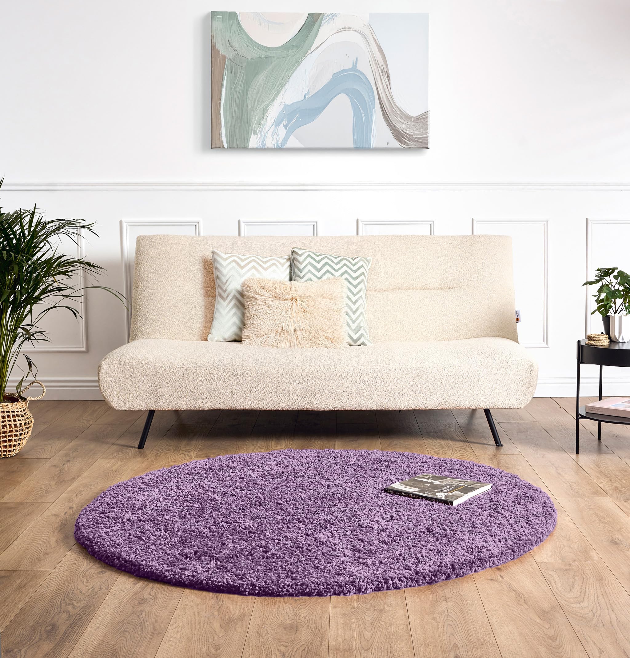 Bravich Navy Blue Shaggy Rug 80 x 150cm (2'7" x 4'11") 5cm Pile Medium Thick Fluffy Living Room Hessian Backed Washable — view 32