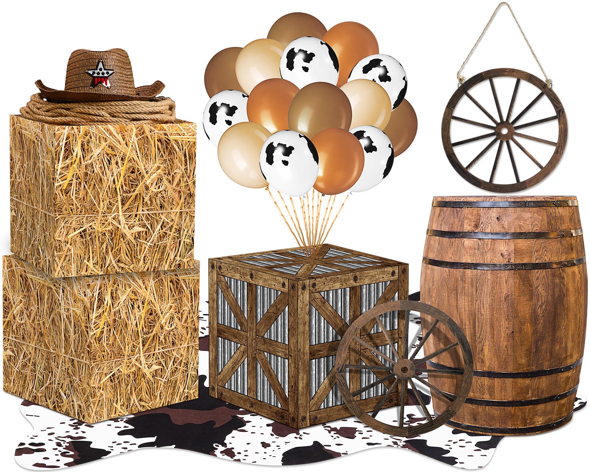 Ensemble De Décorations De Fête Sur Le Thème Du Cowboy Occidental