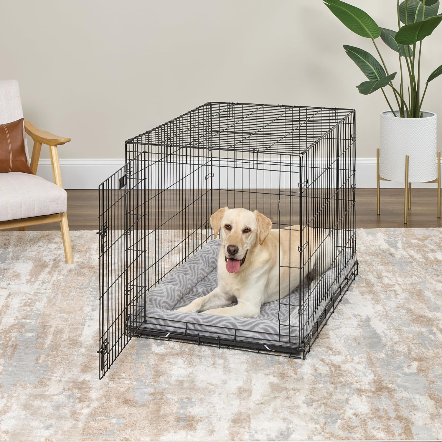 MidWest Homes for Pets QuiteTime Deluxe Wave Bolster Bed for Large Dogs; Easily Machine Wash and Dry; Gray; 42"; 40242-WVGY