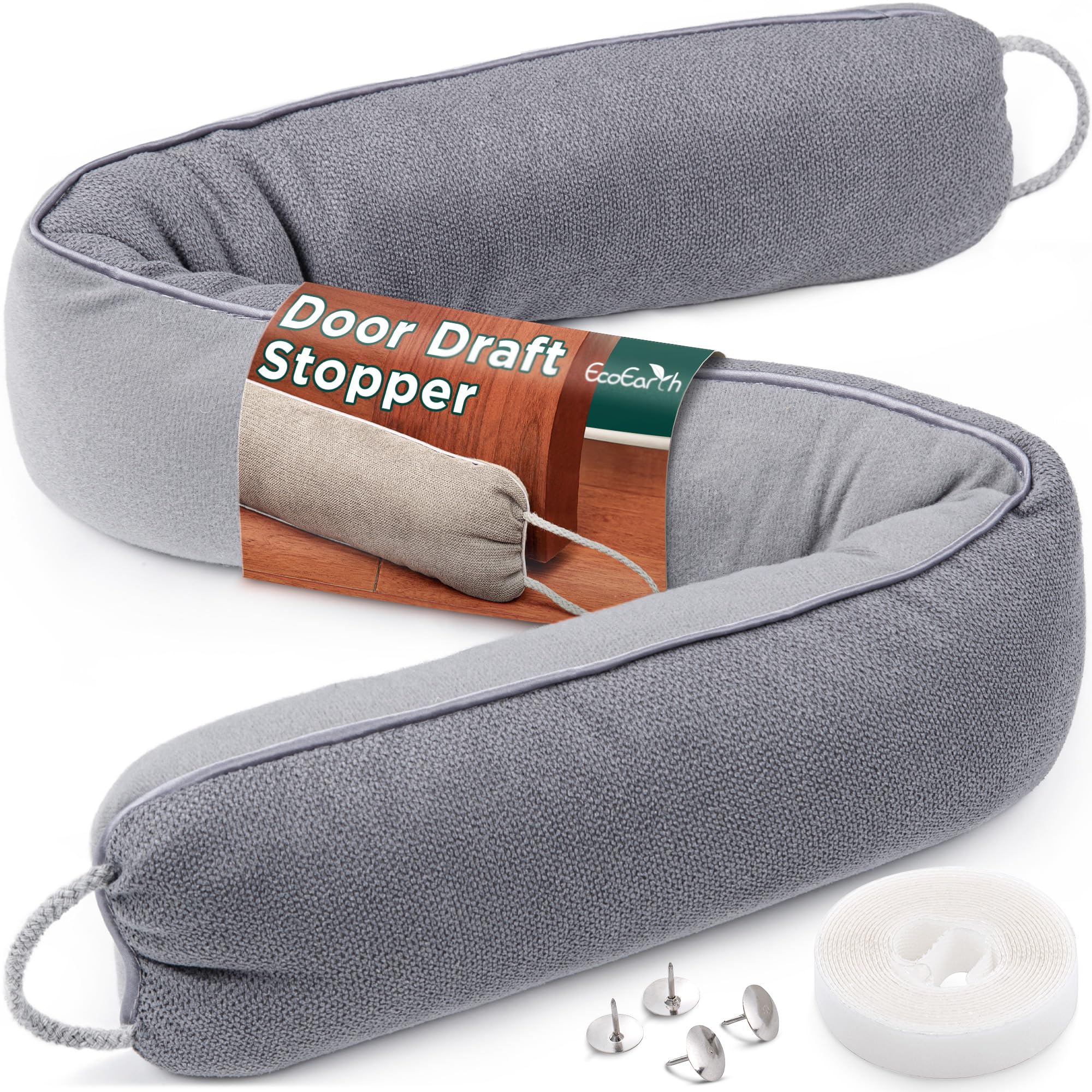 EcoEarth, Door Draft Stopper, 37 inch / 0.9 m, Weighted Under Door Seal for Bug Protection, Premium Door Bottom Gap Filler