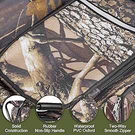 Kikerike Backpack Stool Cooler Chair Heavy Duty 300 LBS Max Load Portable Lightweight Stool Backpack Folding Fishing Cooler Seat for Camping Hunting Fishing - Woodland