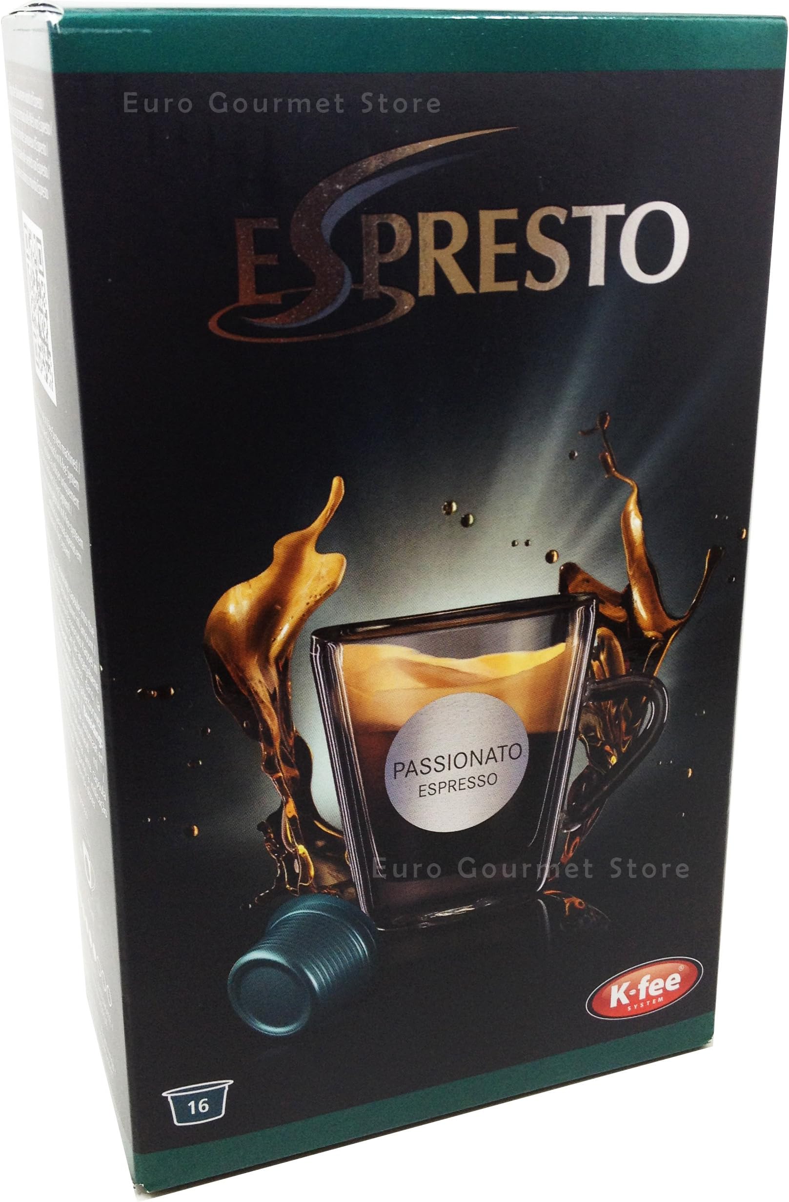 K-Fee Espresto Espresso Passionato, Coffee, Arabica, Intensity 7, 16 Capsules