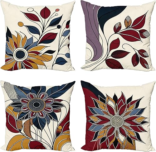 Miniatura 33 de Ambesonne Funda de cojín de fútbol, salpicaduras de colores en todas las pelotas de fútbol puntuación del campeonato de la Copa del Mundo Atlético,