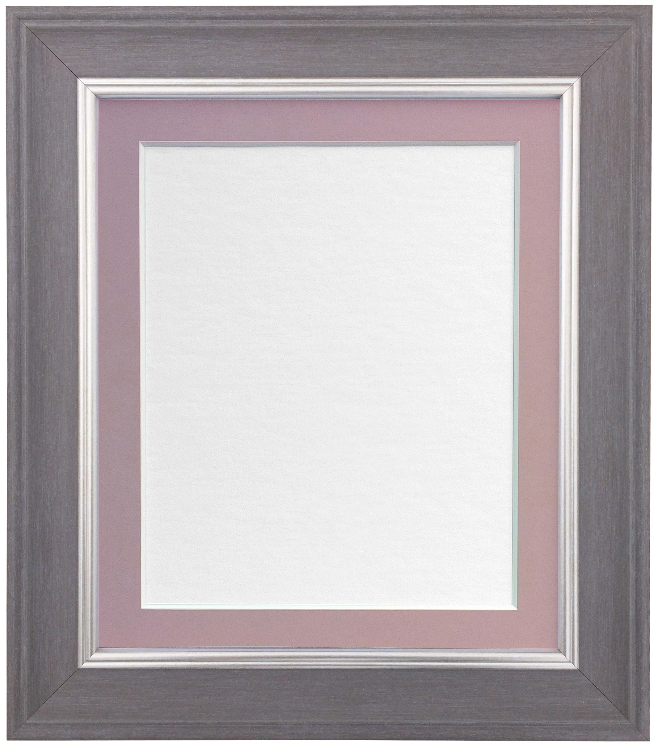Frames By Post Pink Mount Scandi Slate Grey Photo Picture Poster Frame With 10 X 8 For Image Size A5