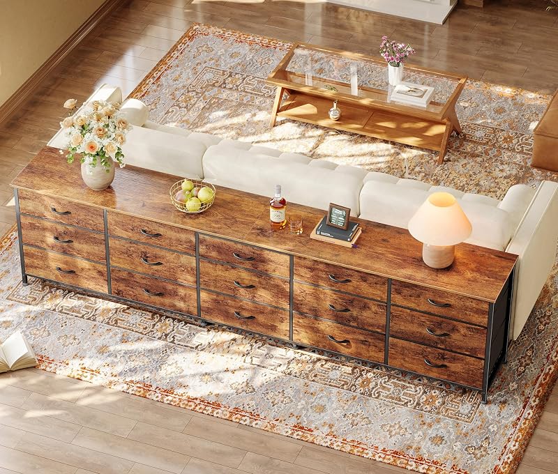 Huuger 86.6 Inch Long Dresser for Bedroom, TV Stand for 65, 75, 85 Inch TV image 6