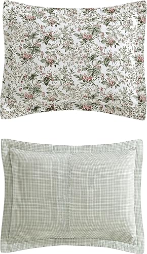 Miniatura 3 de Laura Ashley - Juego de edredón tamaño Queen, ropa de cama reversible de algodón con fundas a juego, decoración floral de dormitorio para todas las