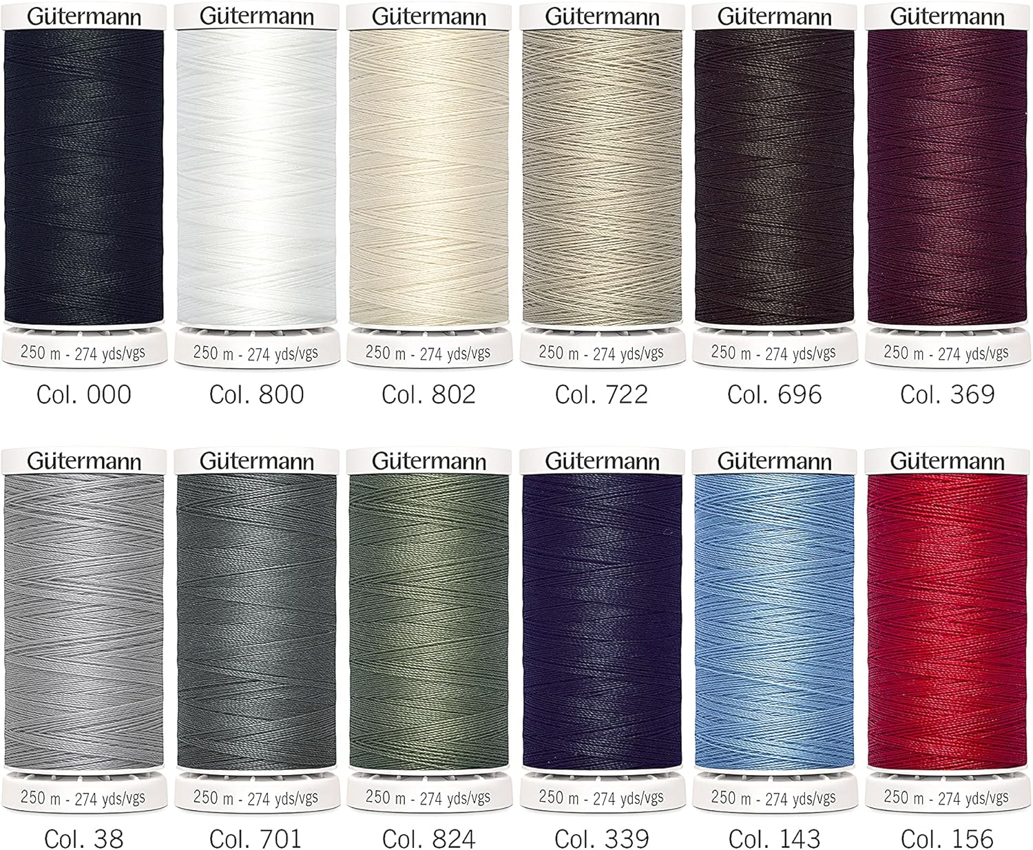734001-1 Gutermann Thread Set Sew-All 250m x 12 reels